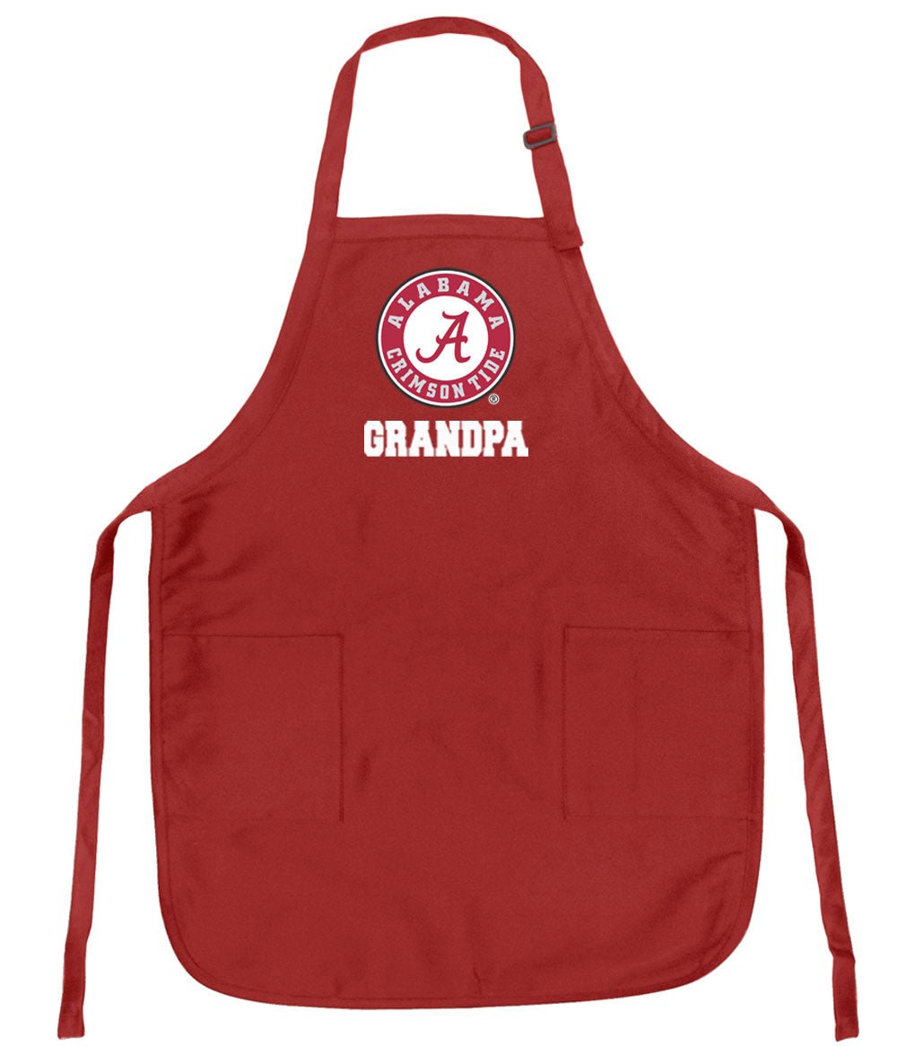 Premium Alabama Logo Apron - Stain Resistant Fabric Crimson Alabama Grandpa Apron