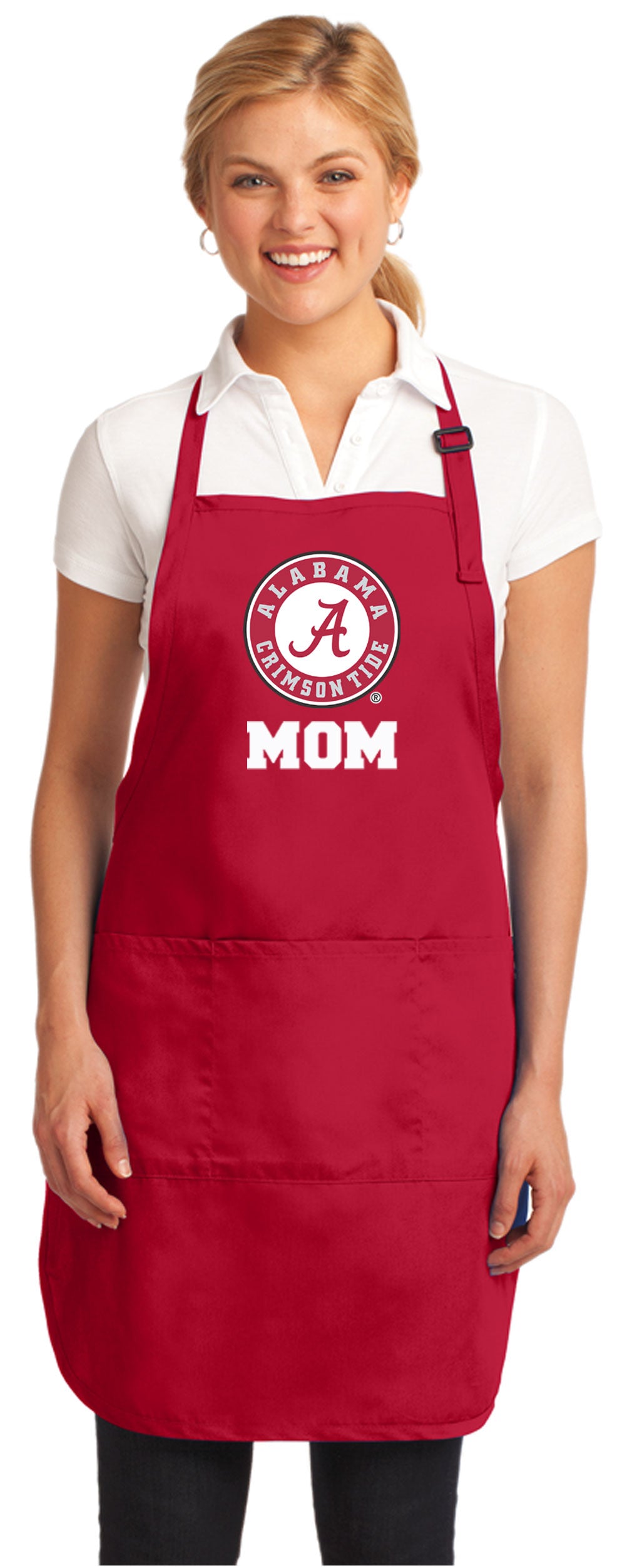 Premium Alabama Logo Apron - Stain Resistant Fabric Crimson Alabama Mom Apron