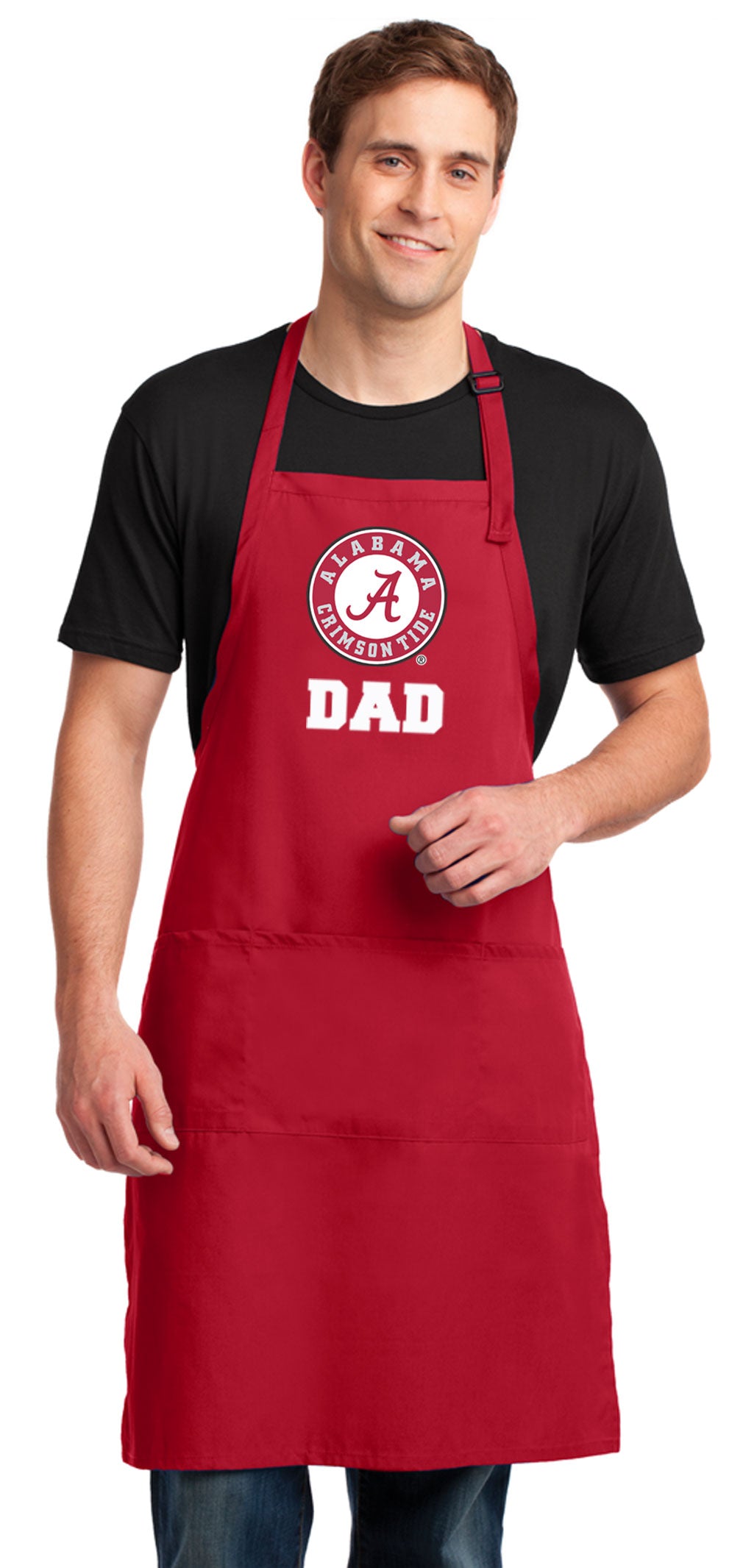 Alabama Logo Apron - Large Size - Adjustable with Pockets Alabama Dad Apron Crimson