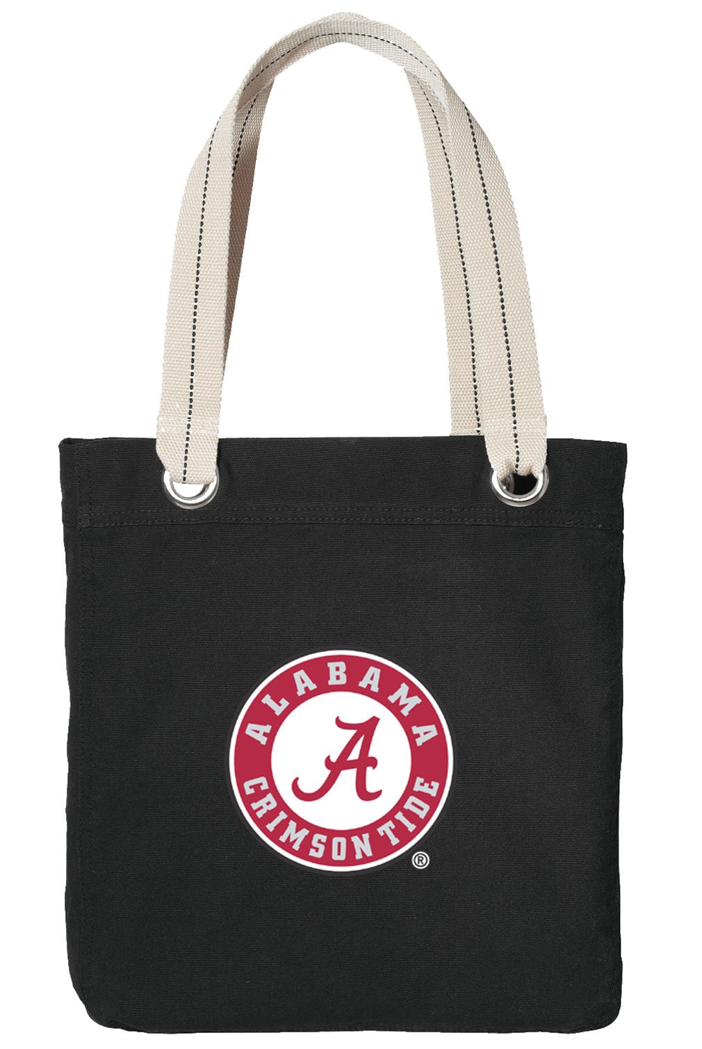 Alabama Logo Tote Bag - Deluxe Canvas Shoulder Bag Black