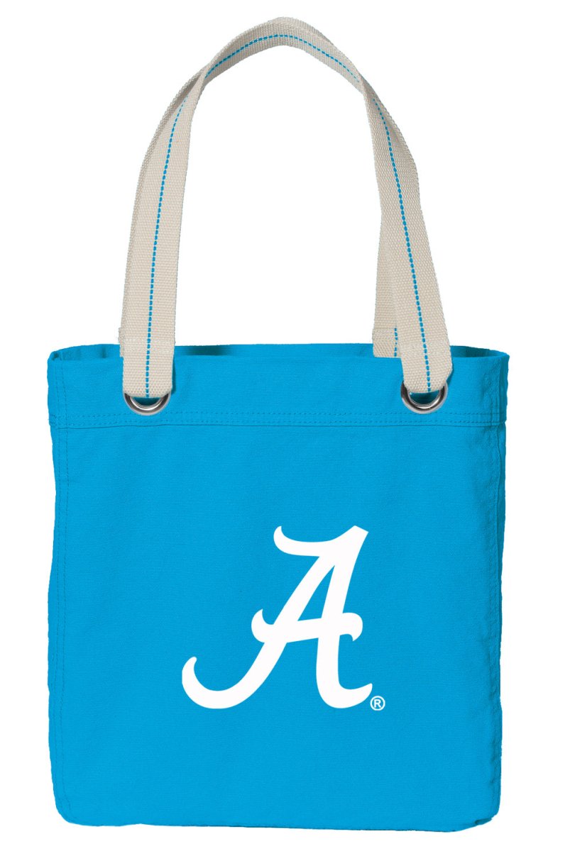 University of Alabama Tote Bag Alabama Deluxe Canvas Shoulder Bag Light Blue