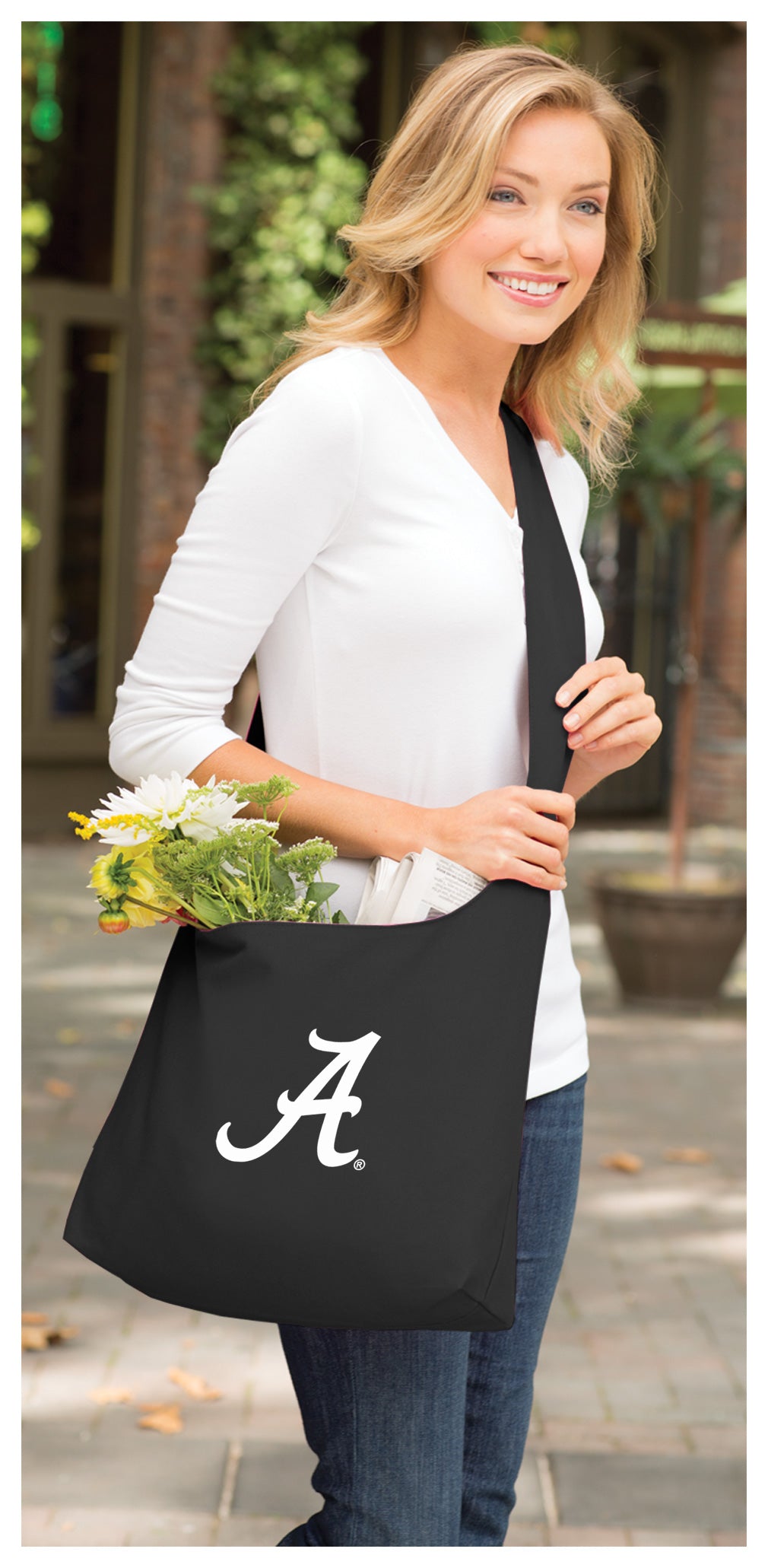 University of Alabama Cross Body Bag Black with White Logo