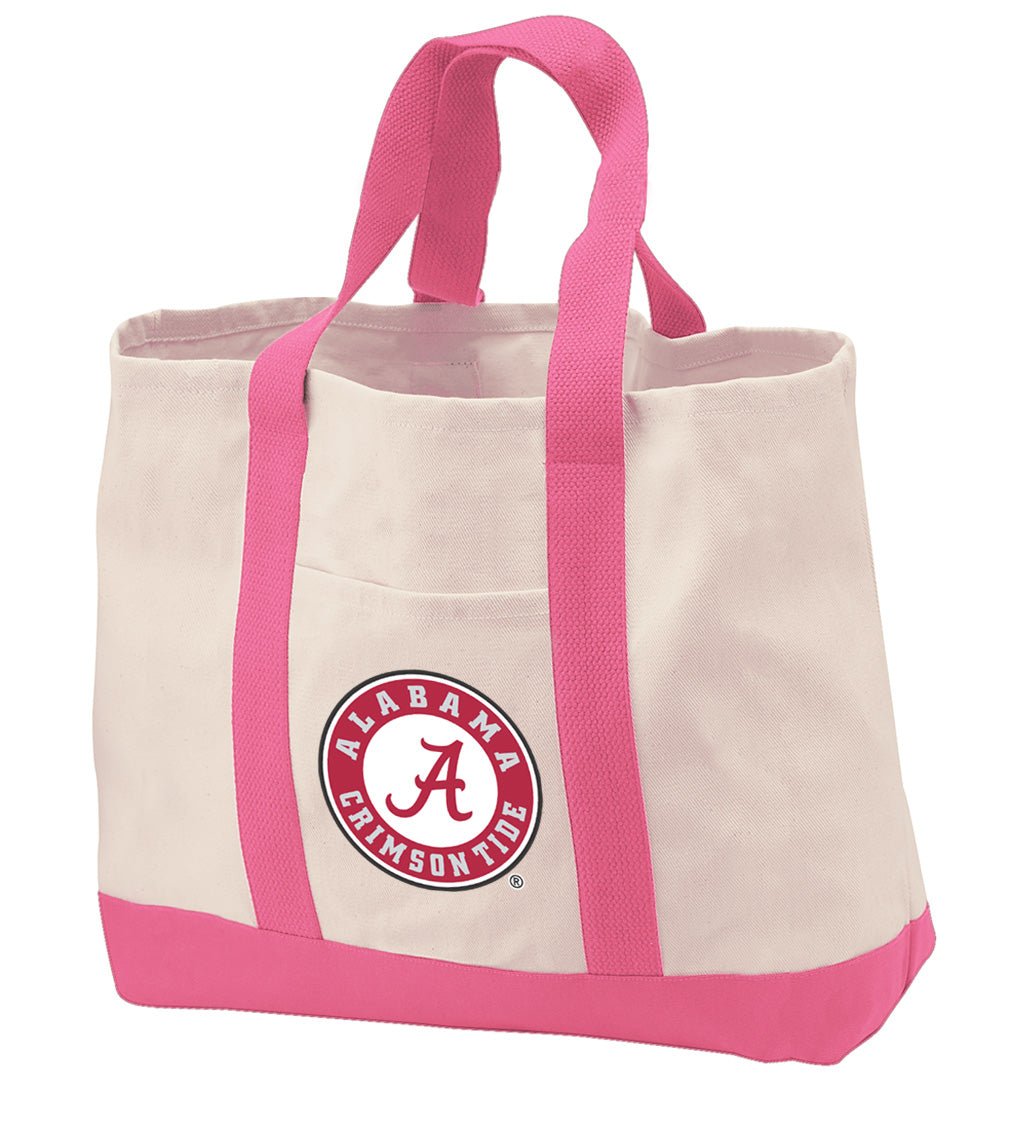 Alabama Logo Canvas Tote Bag Alabama Classic Tote Pink