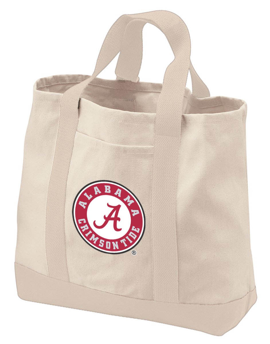 Alabama Logo Canvas Tote Bag Alabama Classic Tote Tan
