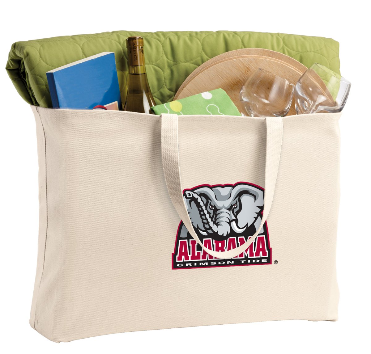 Alabama Large Tote Bag University of Alabama Jumbo Tote for Beach Pool or Travel Tan