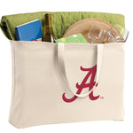 University of Alabama Large Tote Bag Alabama Jumbo Tote for Beach Pool or Travel Tan