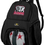 Alabama Soccer Ball Backpack or University of Alabama Volleyball Sports Gear Bag Black