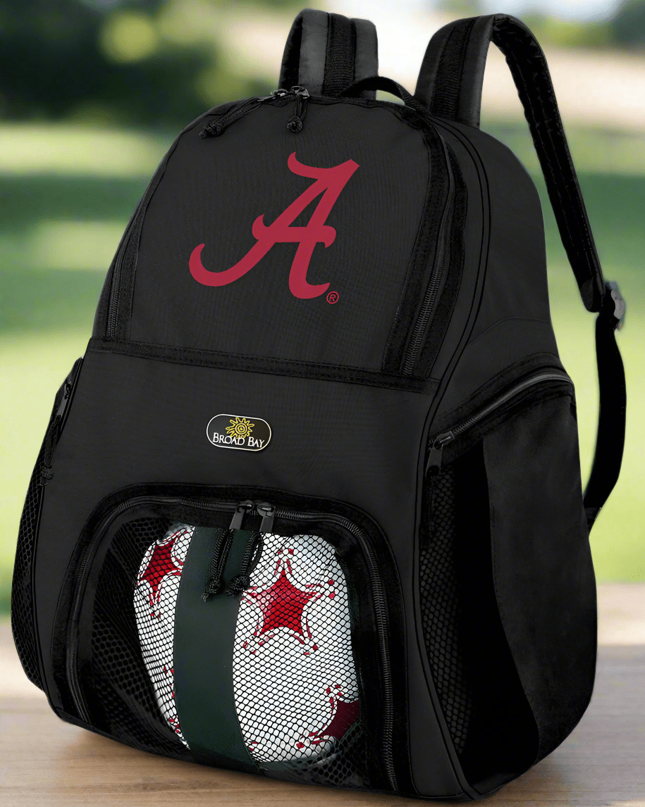 University of Alabama Soccer Ball Backpack or Alabama Volleyball Sports Gear Bag Black