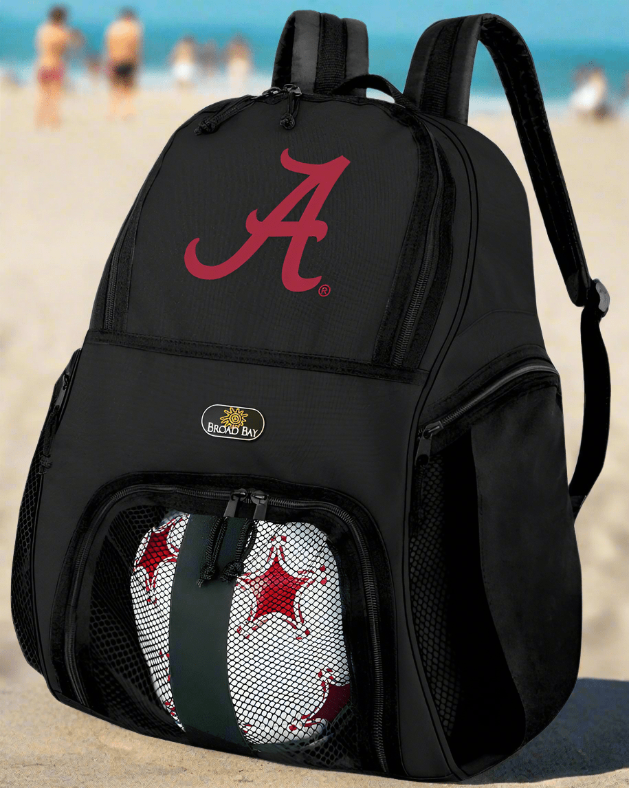 University of Alabama Soccer Ball Backpack or Alabama Volleyball Sports Gear Bag Black