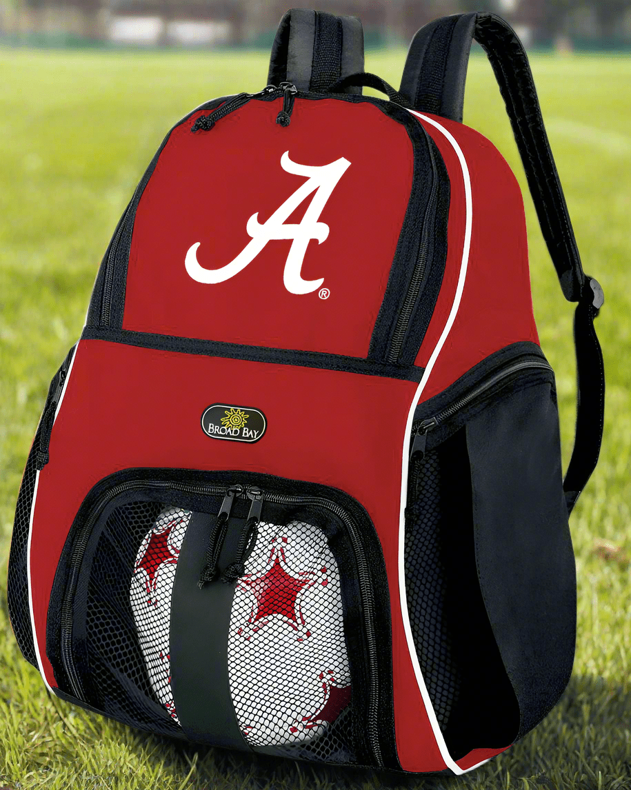 University of Alabama Soccer Ball Backpack or Alabama Volleyball Sports Gear Bag Red