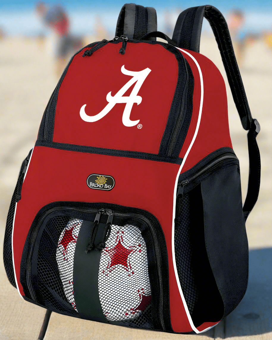 University of Alabama Soccer Ball Backpack or Alabama Volleyball Sports Gear Bag Red