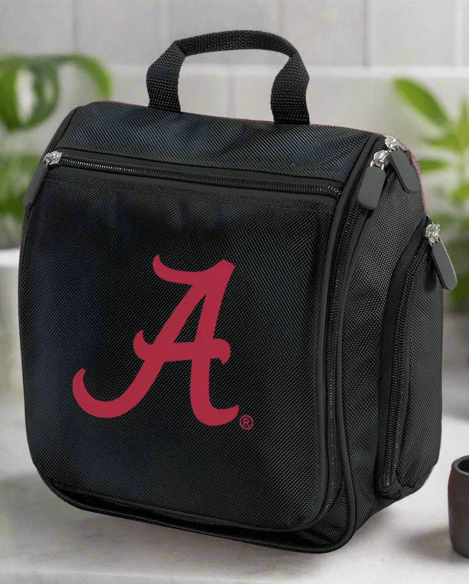 Alabama Toiletry Bag - Travel Organizer or Shaving Kit Black