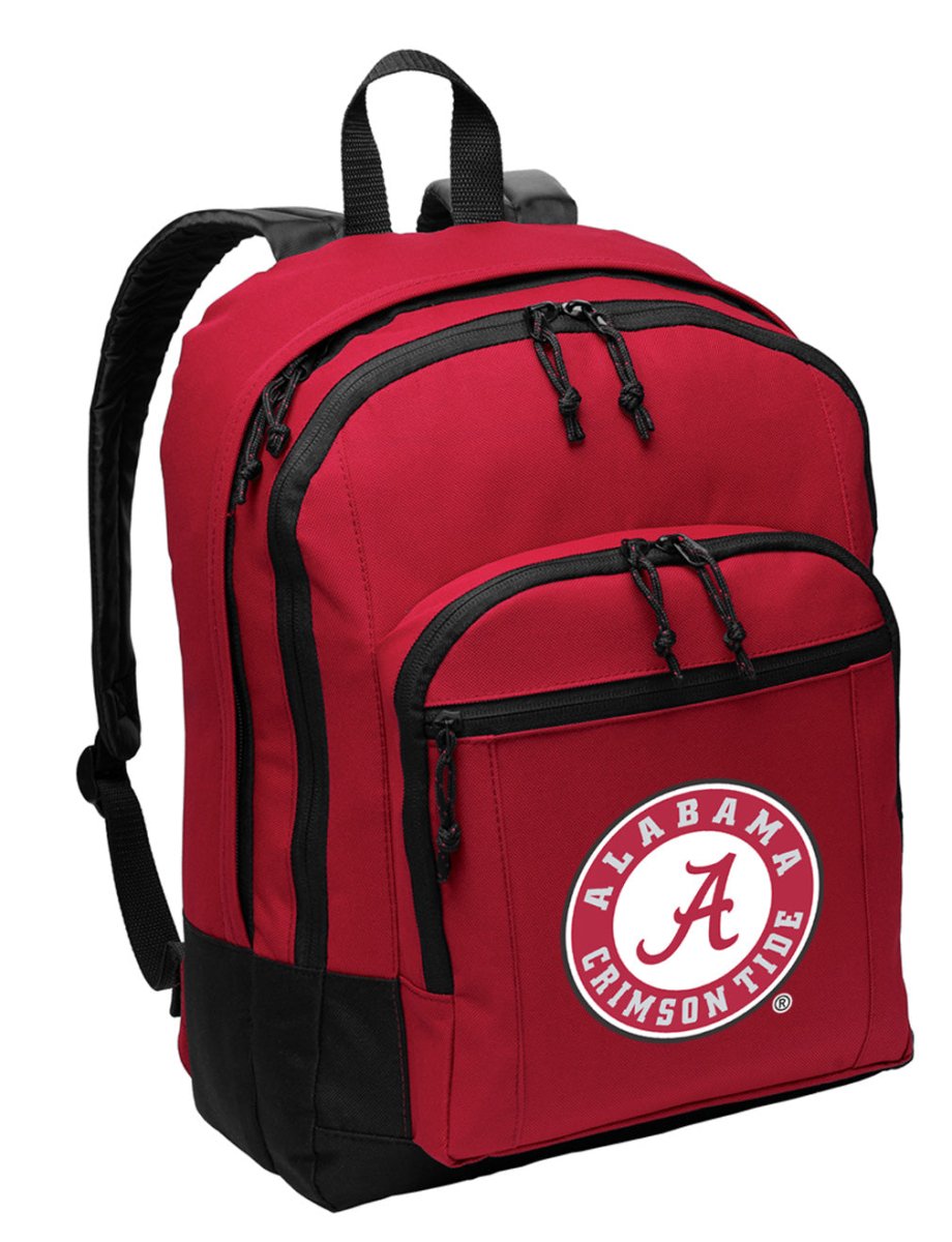 Alabama Logo Backpack - Medium Classic Style Backpack Crimson