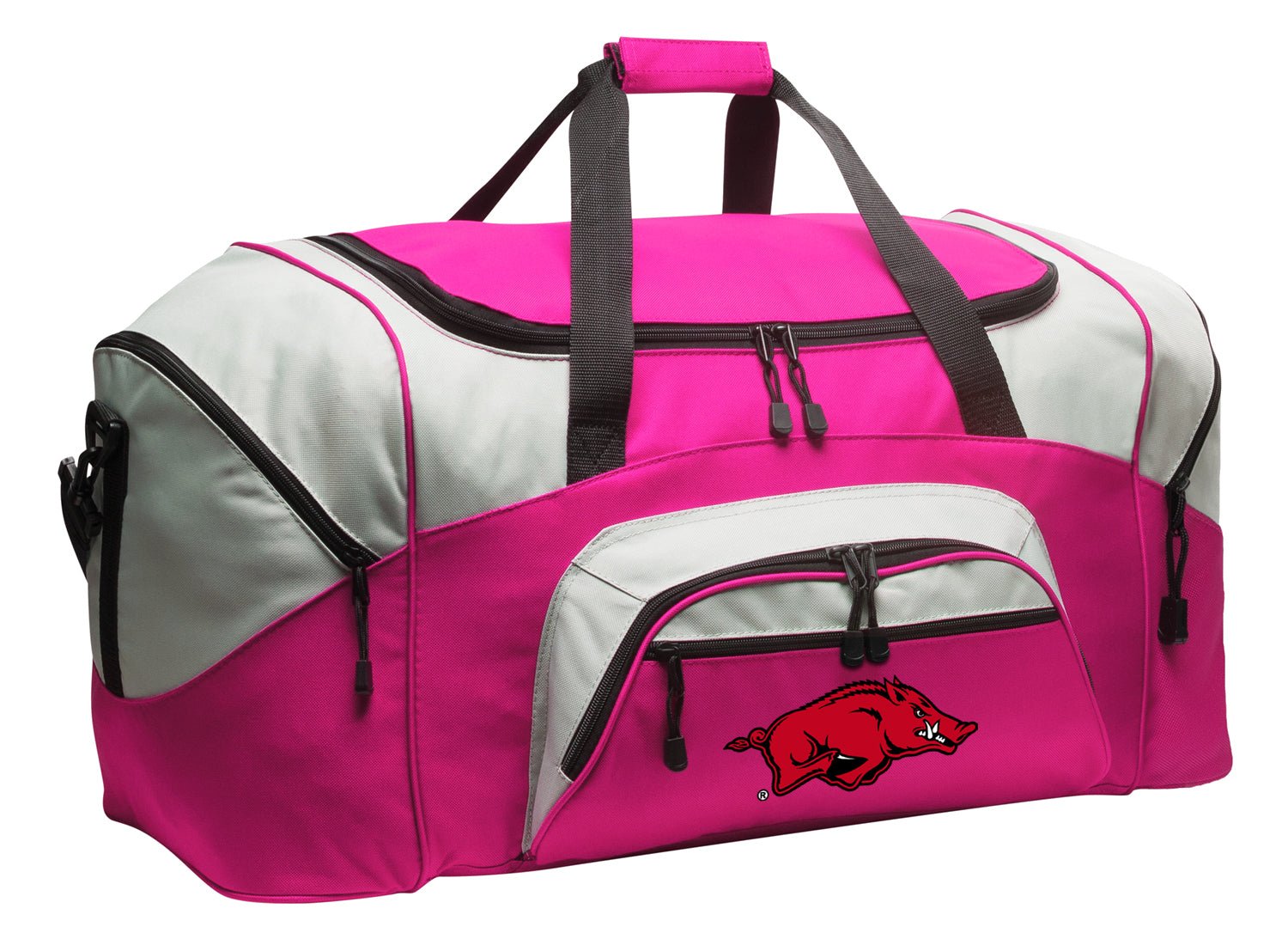 University of Arkansas Duffel Bag – Razorbacks Gear Bag for Travel, Gym & Game Day Pink