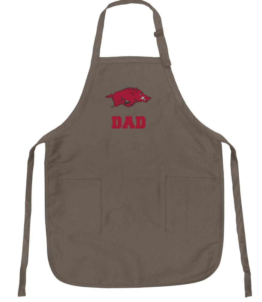University of Arkansas Apron Arkansas Razorbacks Apron - Stain Resistant Fabric Dad on Khaki