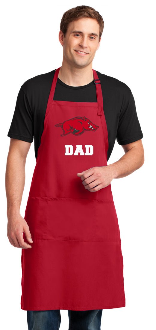 University of Arkansas Large Apron Arkansas Razorbacks Apron - Adjustable with Pockets Dad on Red