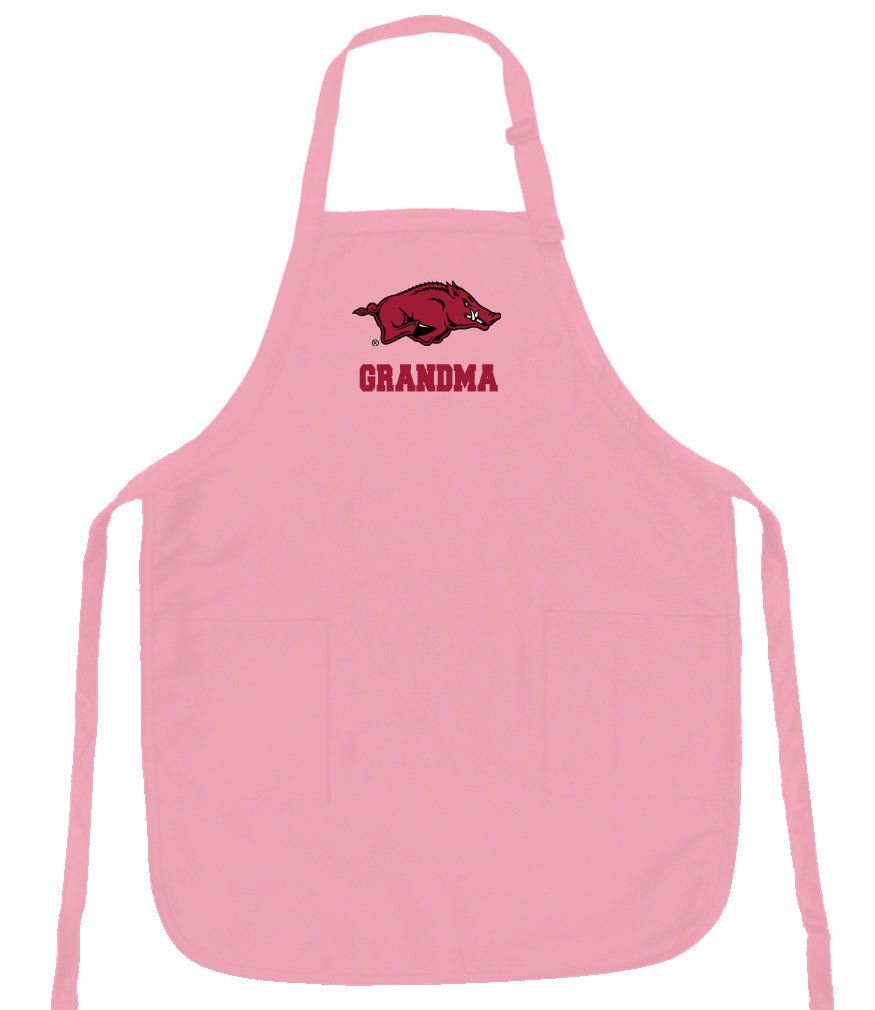 University of Arkansas Apron Arkansas Razorbacks Apron - Stain Resistant Fabric Grandma on Pink