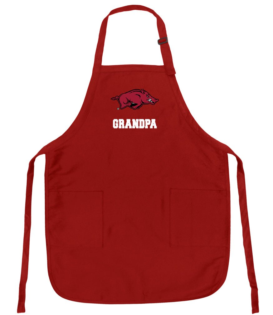 University of Arkansas Apron Arkansas Razorbacks Apron - Stain Resistant Fabric Grandpa on Red