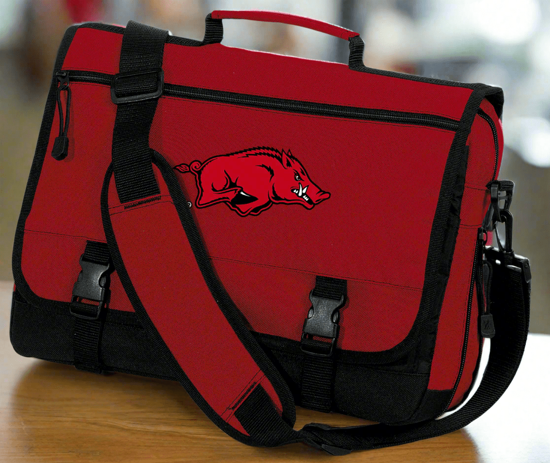 University of Arkansas Laptop Computer Bag Arkansas Razorbacks Messenger Briefcase Red