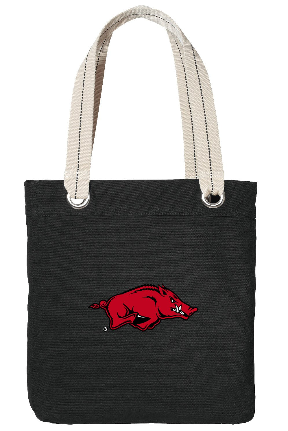 University of Arkansas Tote Bag Arkansas Razorbacks Deluxe Canvas Shoulder Bag Black