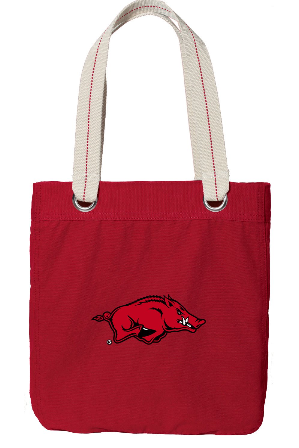 University of Arkansas Tote Bag Arkansas Razorbacks Deluxe Canvas Shoulder Bag Red