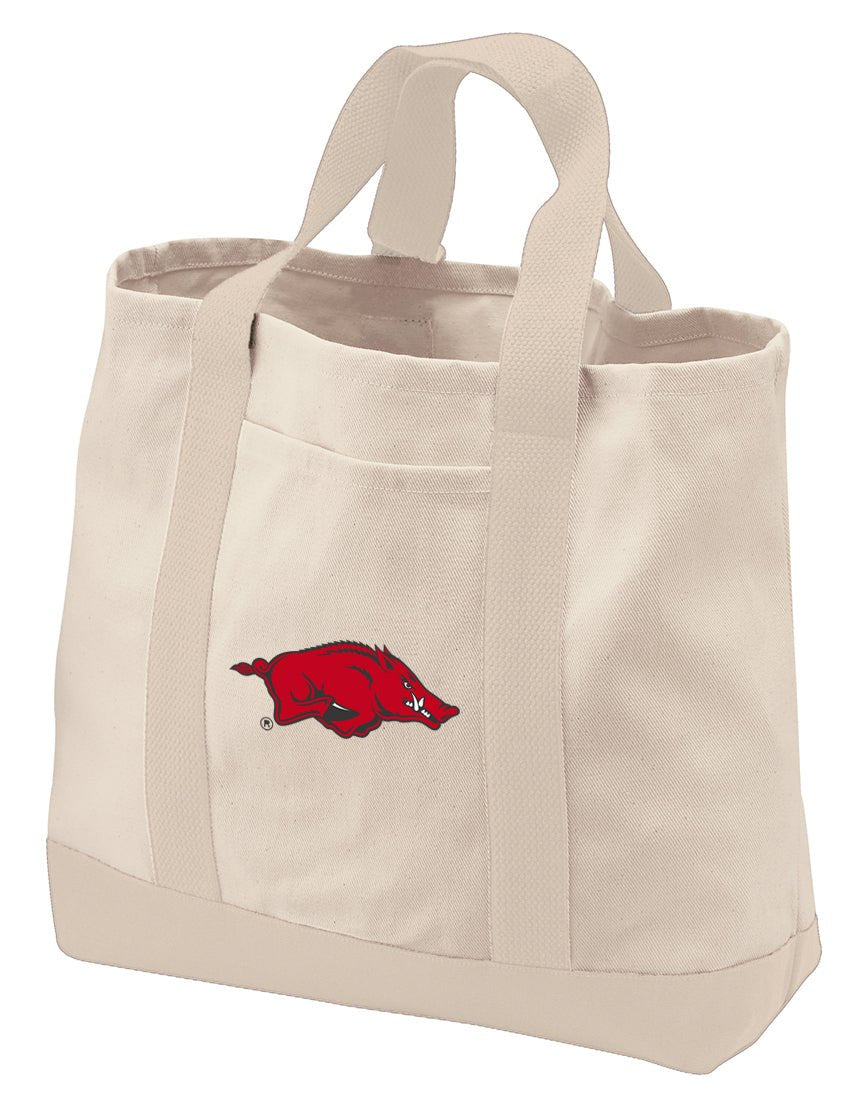 University of Arkansas Canvas Tote Bag Arkansas Razorbacks Classic Tote Tan