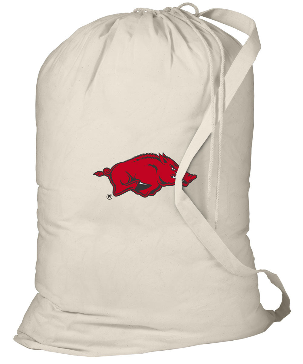 University of Arkansas Laundry Bag Arkansas Razorbacks Clothes Bag Tan