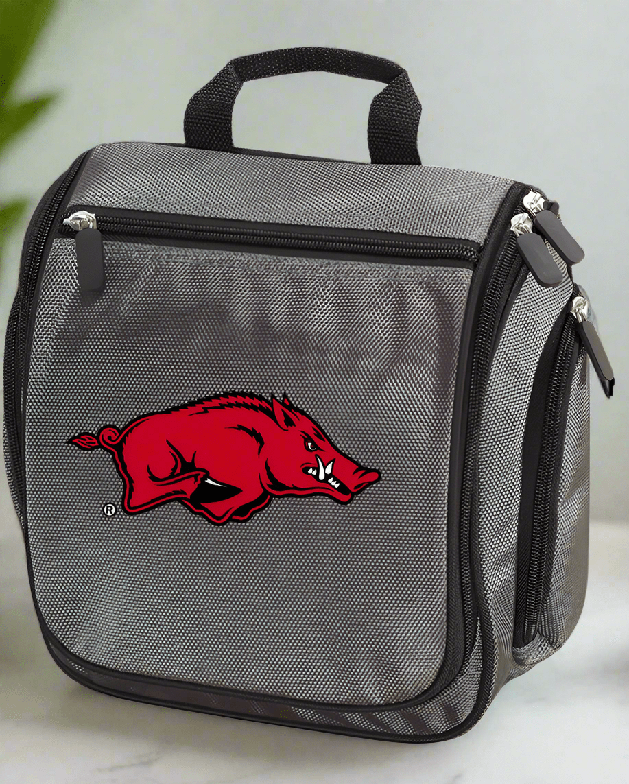 University of Arkansas Toiletry Bag or Mens Arkansas Razorbacks Travel Shaving Kit Gray