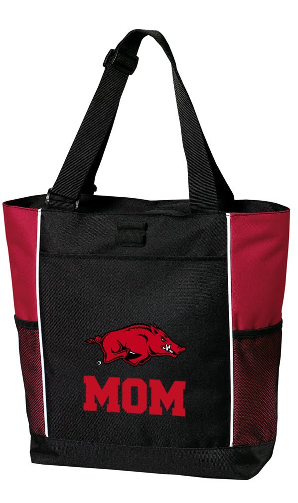 University of Arkansas Tote Bag Arkansas Razorbacks Carryall Tote Mom on Red