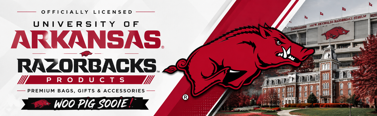 Arkansas Laptop Backpack - Official Arkansas Razorbacks Bookbag Black and Gray