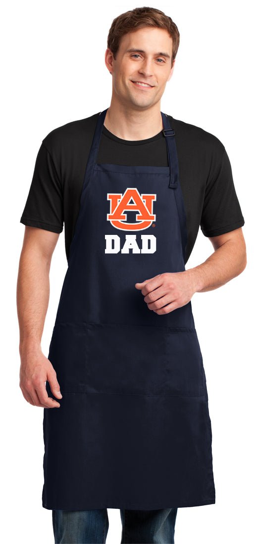 Auburn University Large Apron Auburn Tigers Apron - Adjustable with Pockets Dad on Navy