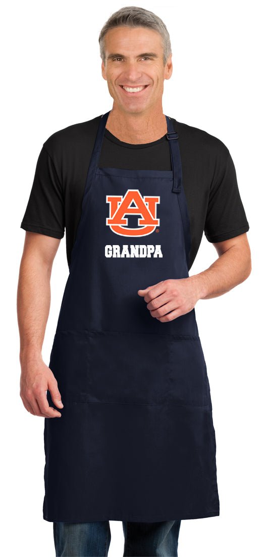 Auburn University Large Apron Auburn Tigers Apron - Adjustable with Pockets Grandpa on Navy