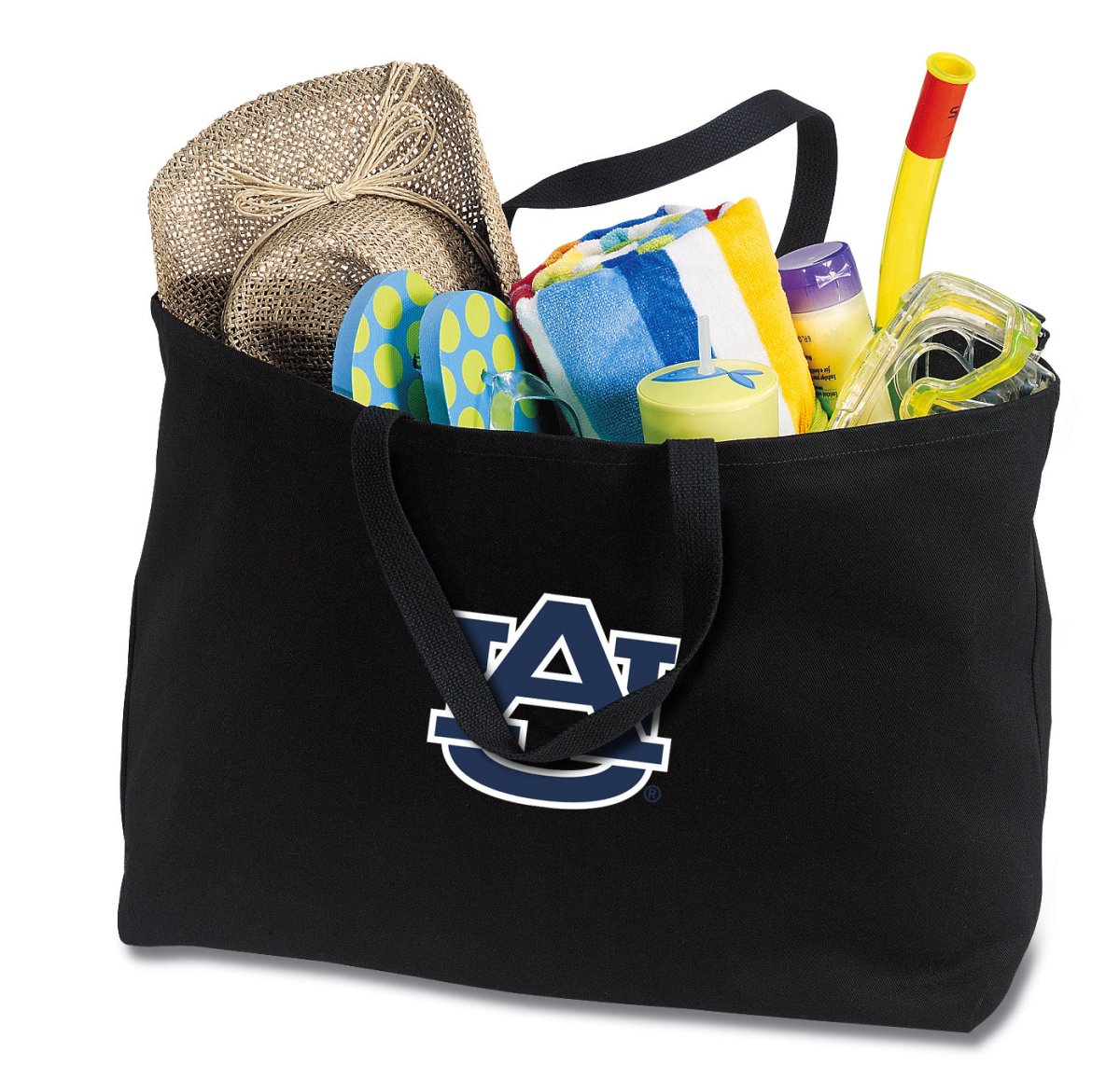 Auburn Large Tote Bag Auburn Tigers Jumbo Tote for Beach Pool or Travel Black
