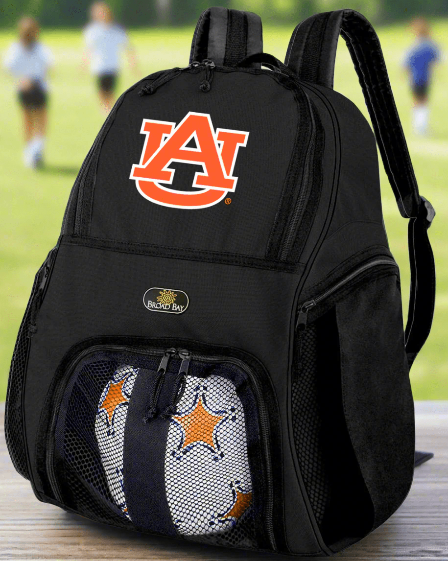 Auburn University Soccer Ball Backpack or Auburn Tigers Volleyball Sports Gear Bag Navy