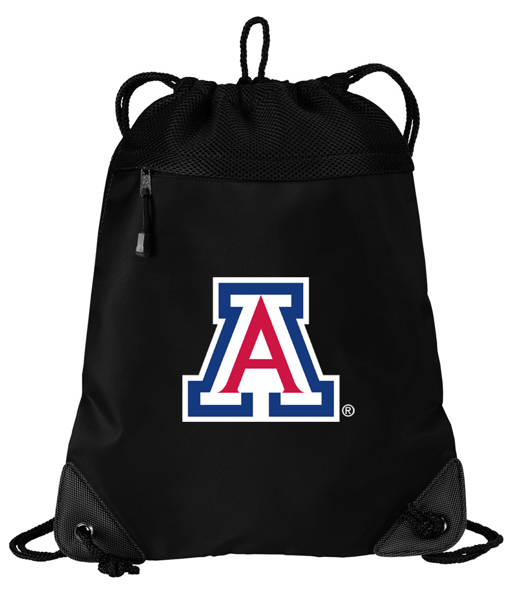 University of Arizona Drawstring Backpack Arizona Wildcats Cinch Pack - Mesh & Microfiber Black
