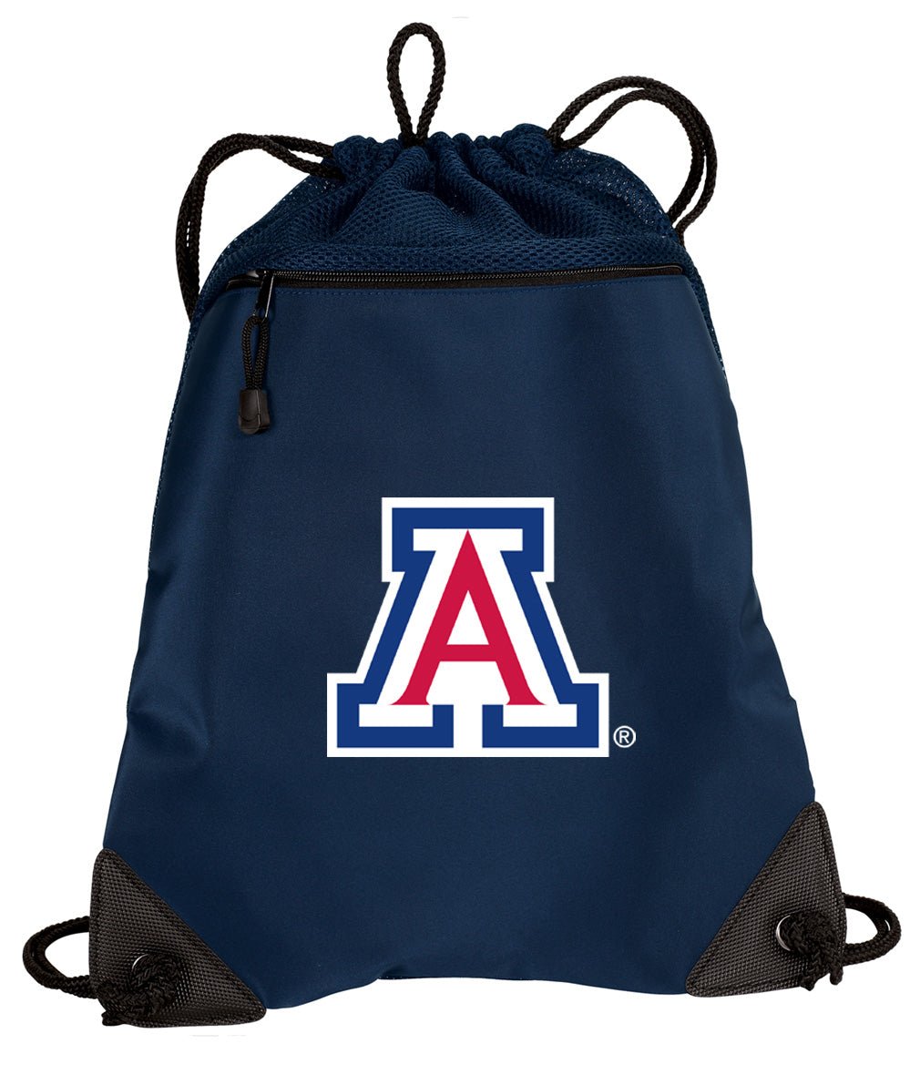 University of Arizona Drawstring Backpack Arizona Wildcats Cinch Pack - Mesh & Microfiber Navy