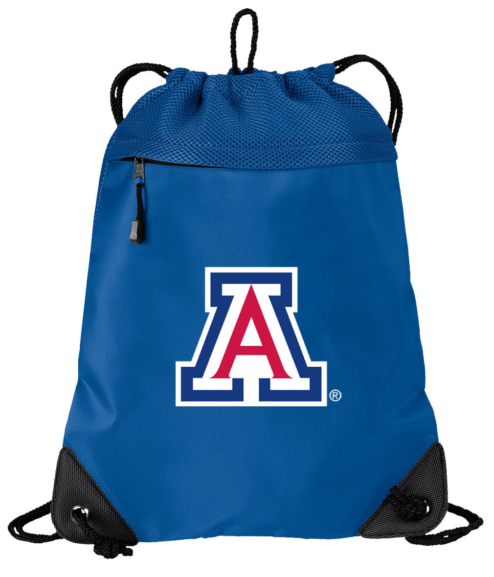 University of Arizona Drawstring Backpack Arizona Wildcats Cinch Pack - Mesh & Microfiber Blue