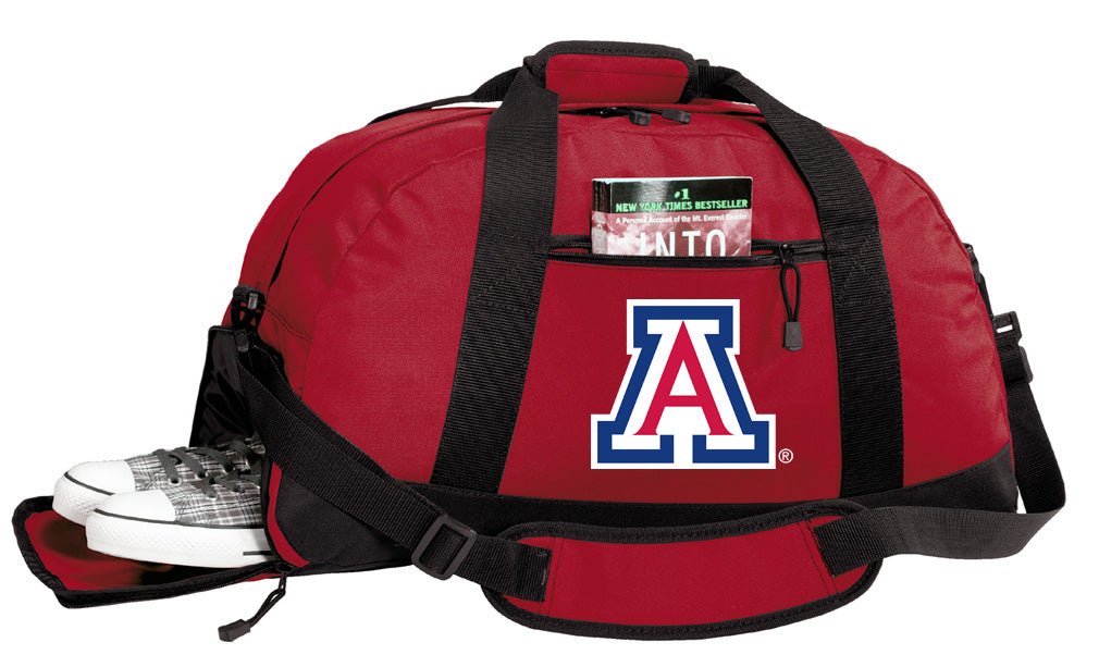 Arizona Duffel Bag – Official Wildcats Medium Gym & Travel Bag with Shoe Pocket – 600D Polyester Red