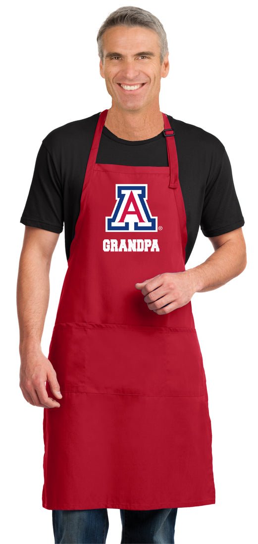 University of Arizona Large Apron Arizona Wildcats Apron - Adjustable with Pockets Grandpa on Red