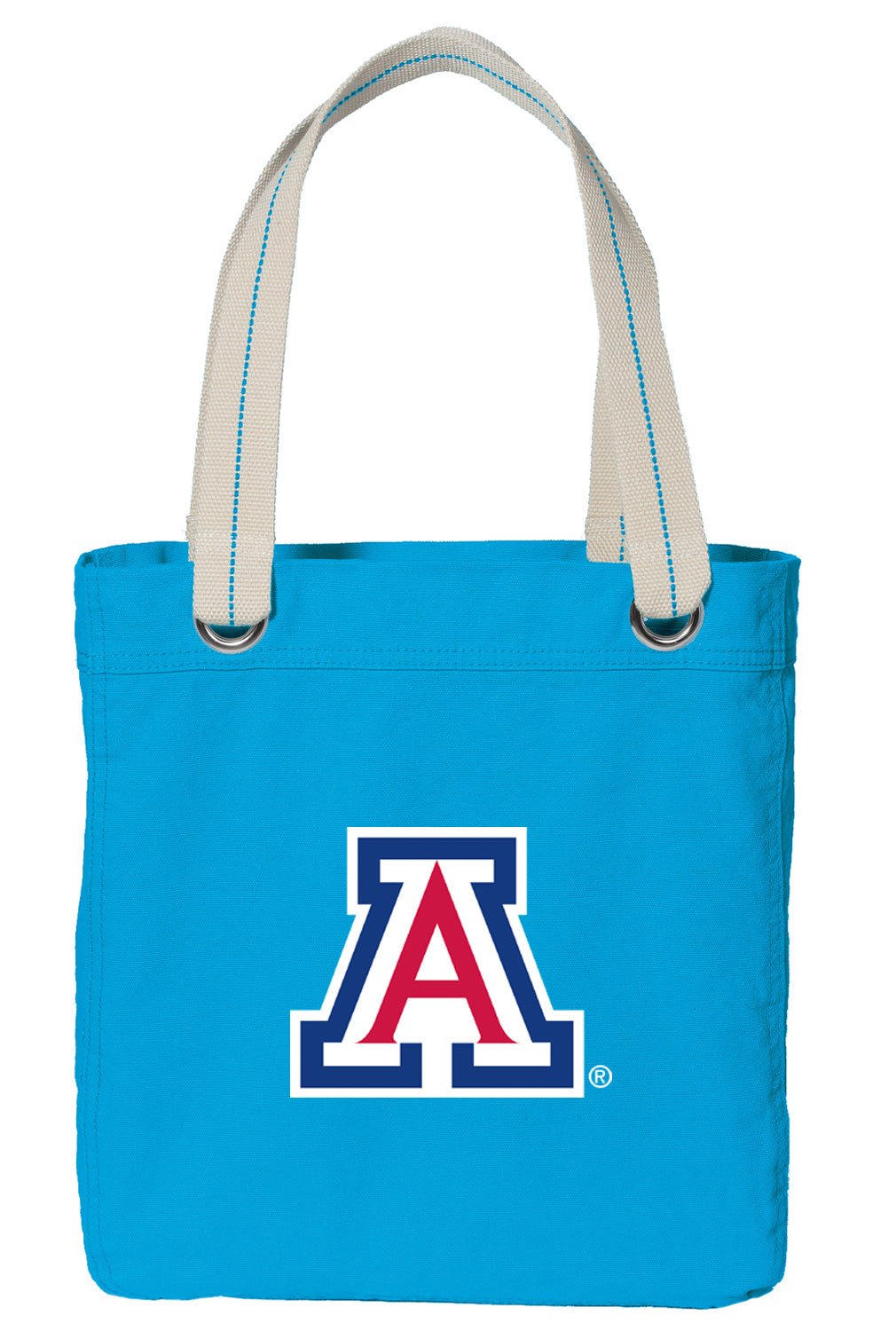 University of Arizona Tote Bag Arizona Wildcats Deluxe Canvas Shoulder Bag Light Blue