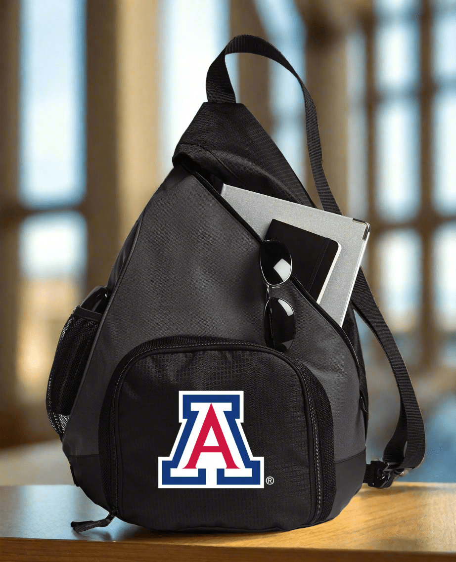 University of Arizona Sling Backpack Arizona Wildcats Bag with Soccer Ball or Volleyball Bag Sports Gear Compartment Practice Bag Black