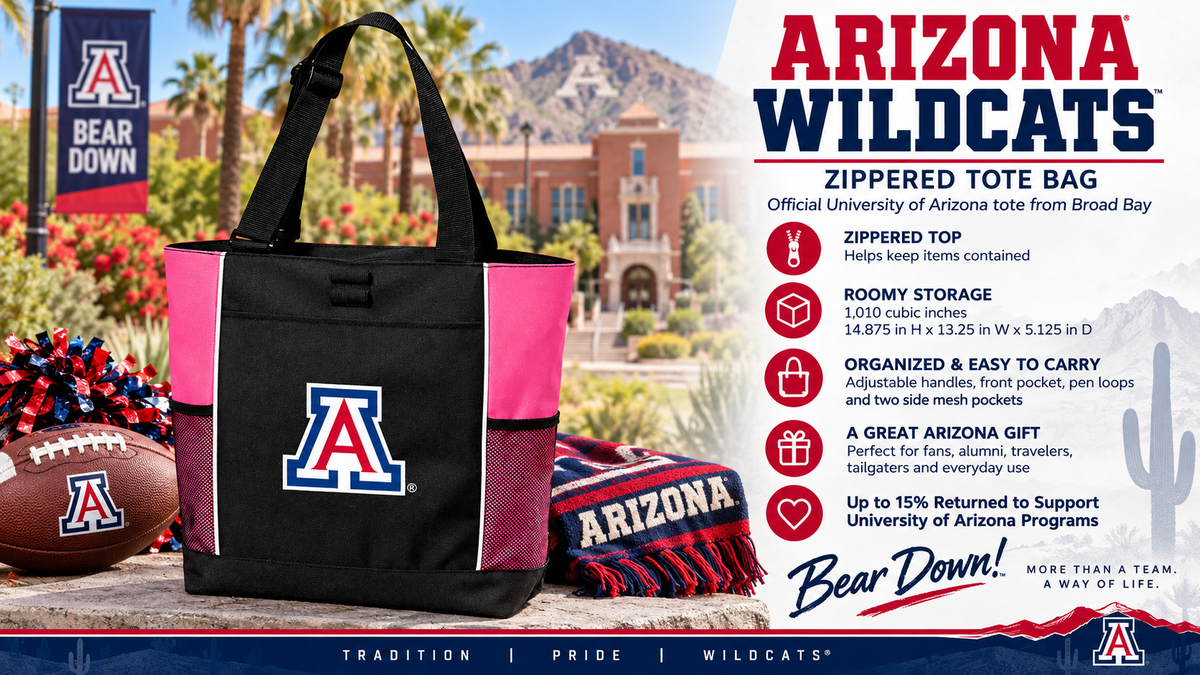 Arizona Wildcats Tote Bag - Gameday or Everyday Bag Pink