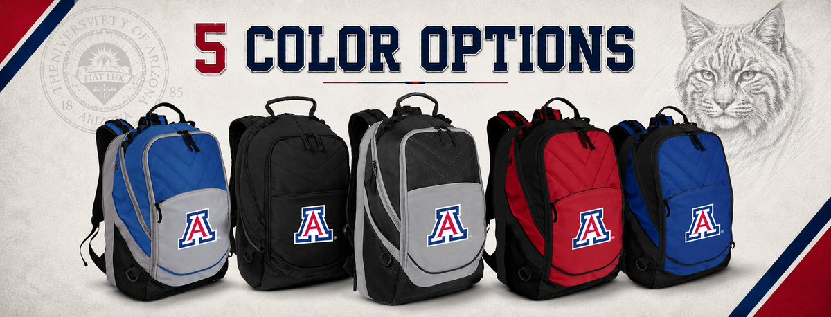 Arizona Wildcats Laptop Backpack – Official University of Arizona Bookbag Blue and Gray