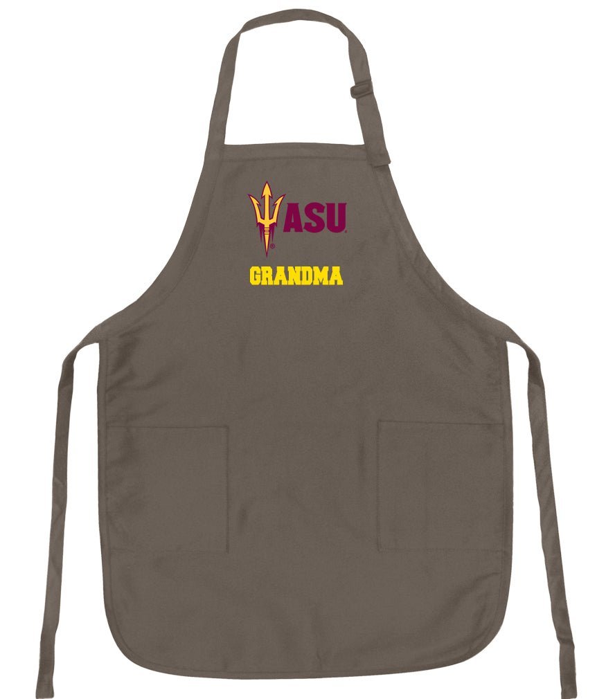 Arizona State Apron ASU Apron - Stain Resistant Fabric Grandma on Khaki