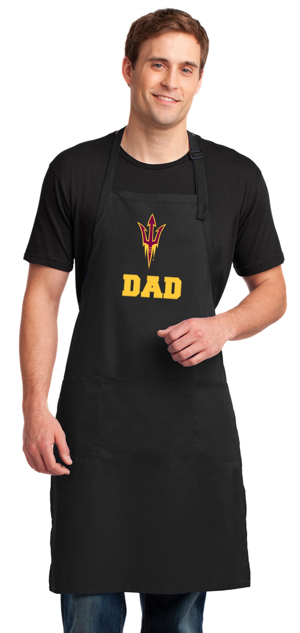 ASU Large Apron Arizona State University Apron - Adjustable with Pockets Dad on Black