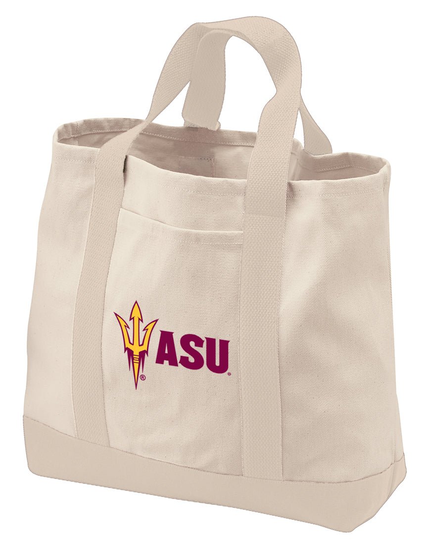 Arizona State Canvas Tote Bag ASU Classic Tote Tan