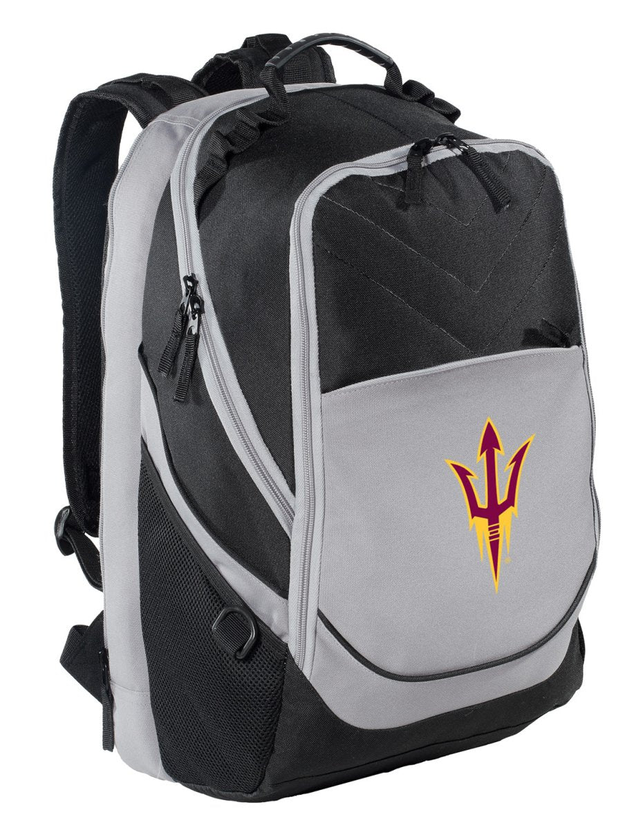 Arizona State Laptop Backpack – Official ASU Sun Devils Bookbag – Fits 17″ Laptop, Organizer Panel, NCAA School Gear – 600D Polyester Black and Gray