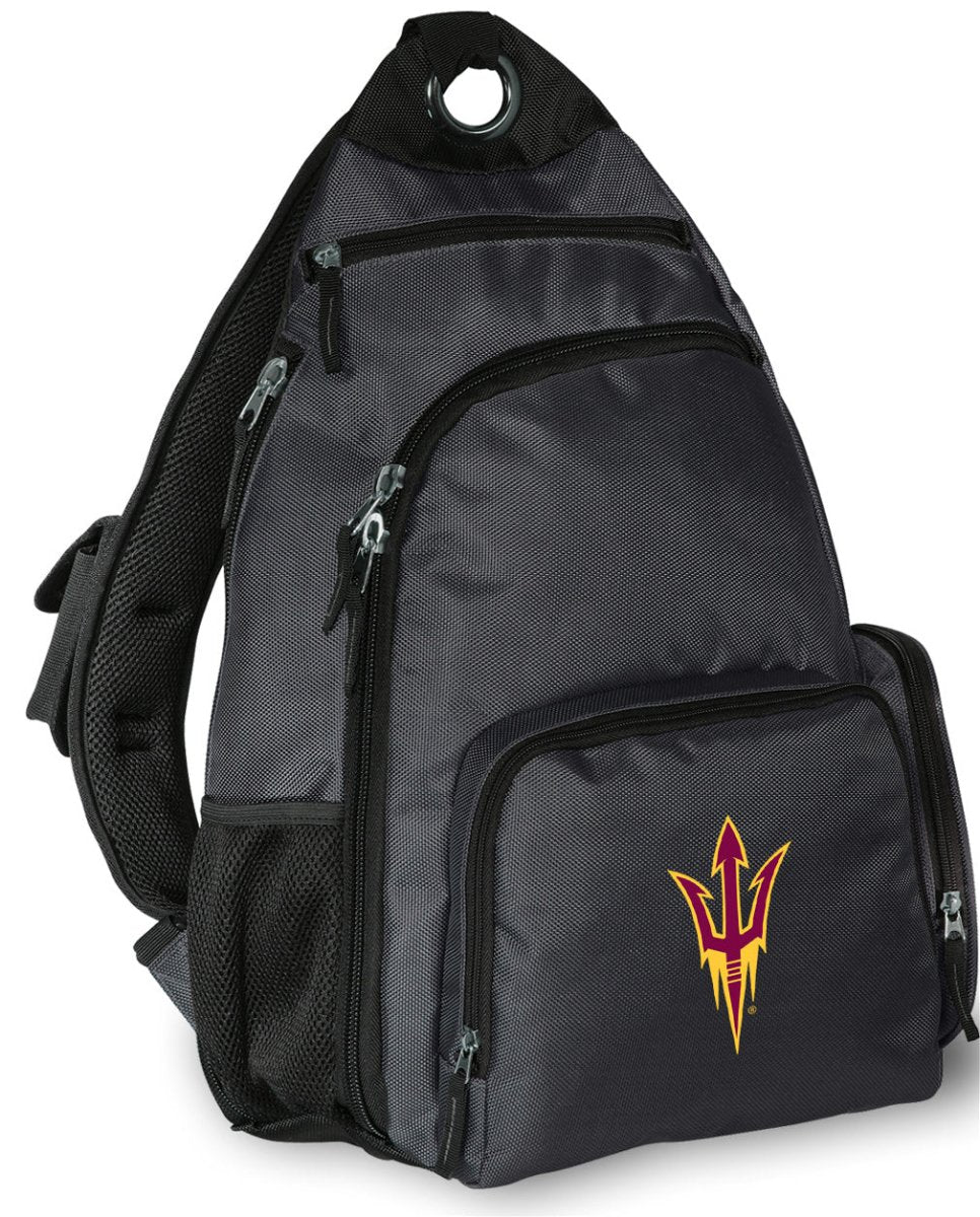 ASU Sling Backpack Arizona State University Crossbody Bag Gray