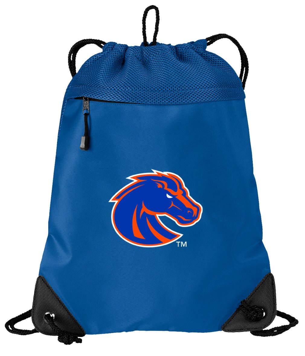Boise State Drawstring Backpack Broncos Cinch Pack - Mesh & Microfiber Blue