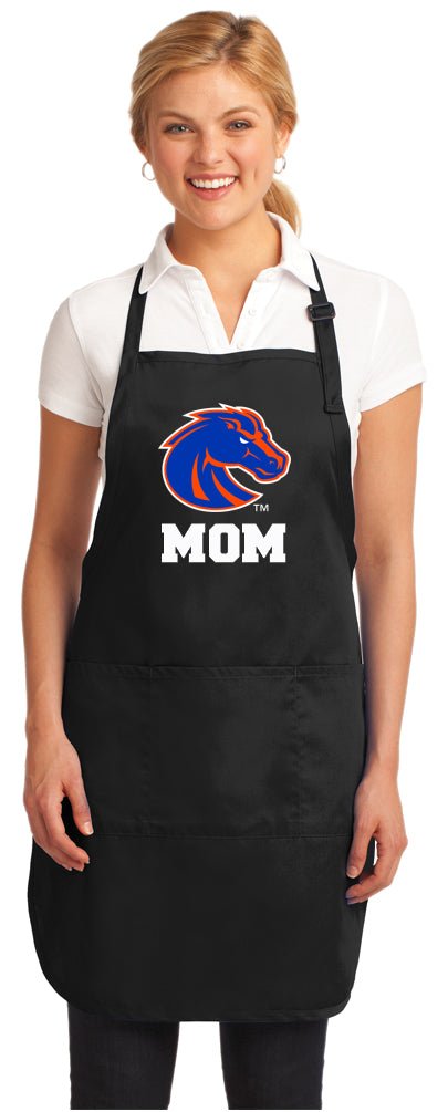 Boise State Apron Broncos Apron - Stain Resistant Fabric Mom on Black
